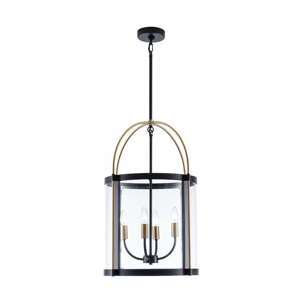 Bonita Collection 4Light 17" Pendant Black and Brushed Brass. Picture 3