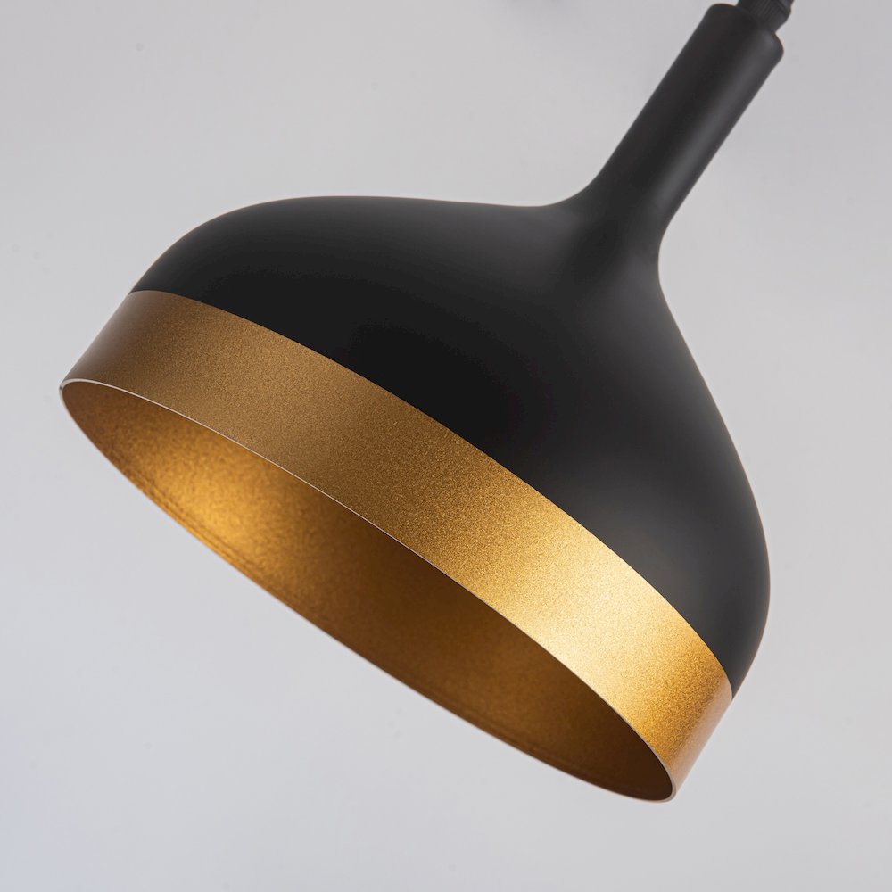 Dash Collection 1Light Pendant, Black & Gold. Picture 4