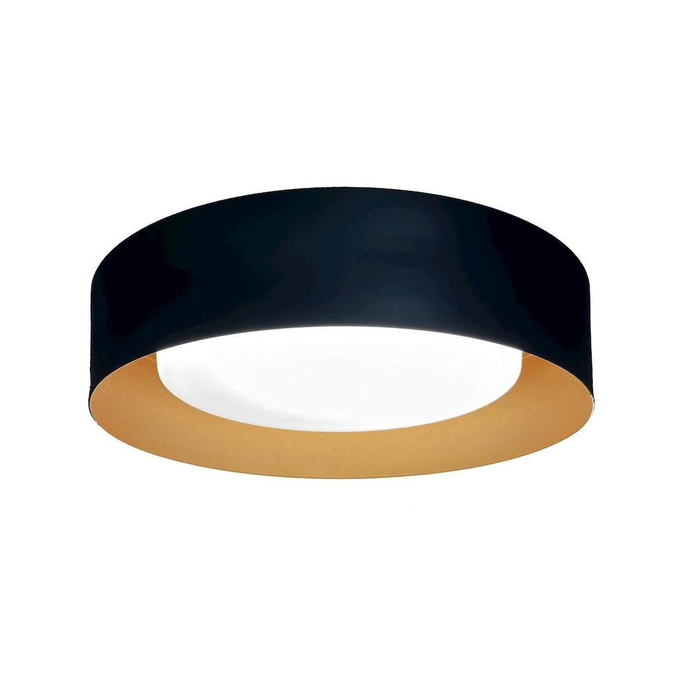 Orsa Collection 1Light Flush Mount Black and Brushed Brass. Picture 3