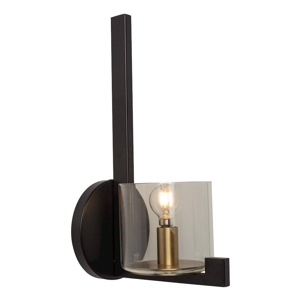 Salinas Collection 1Light Sconce, Black and Brass. Picture 2