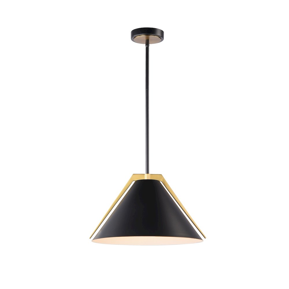 Baltic Collection 1Light Pendant Black and Brushed Brass. Picture 1