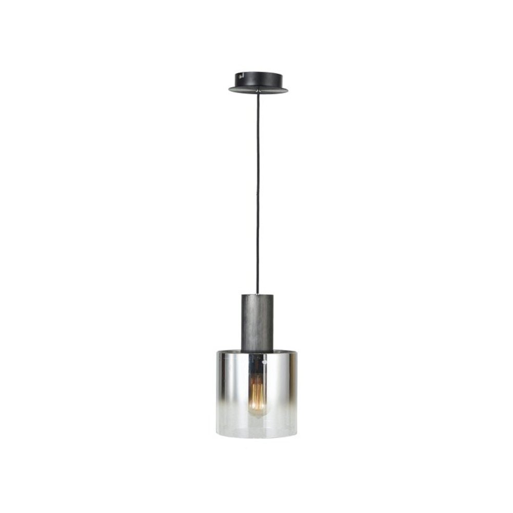 Henley 1 Light Pendant (Satin Black & Smoke Glass). Picture 1