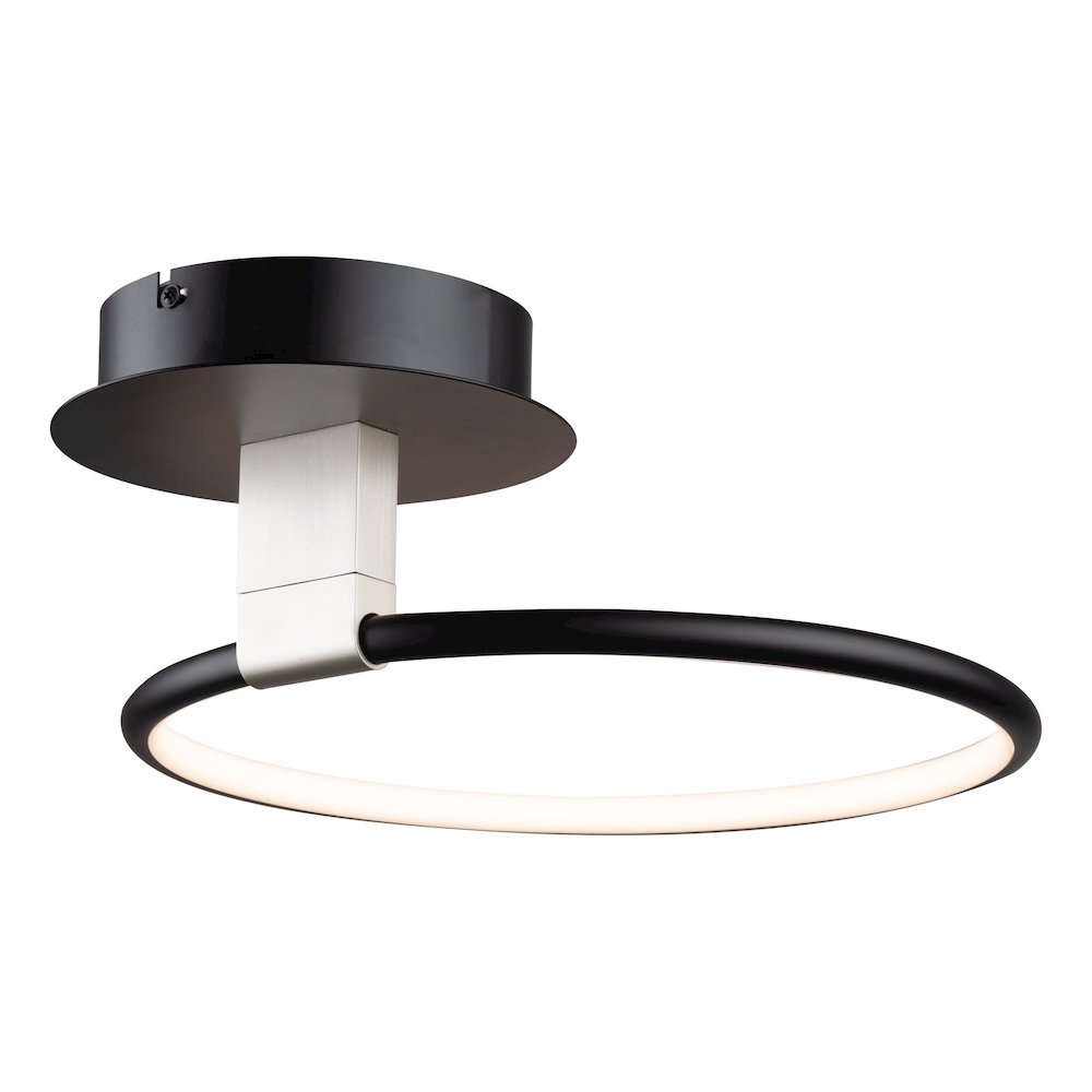 Halo Collection Integrated LED SemiFlush Mount, Black. Picture 1