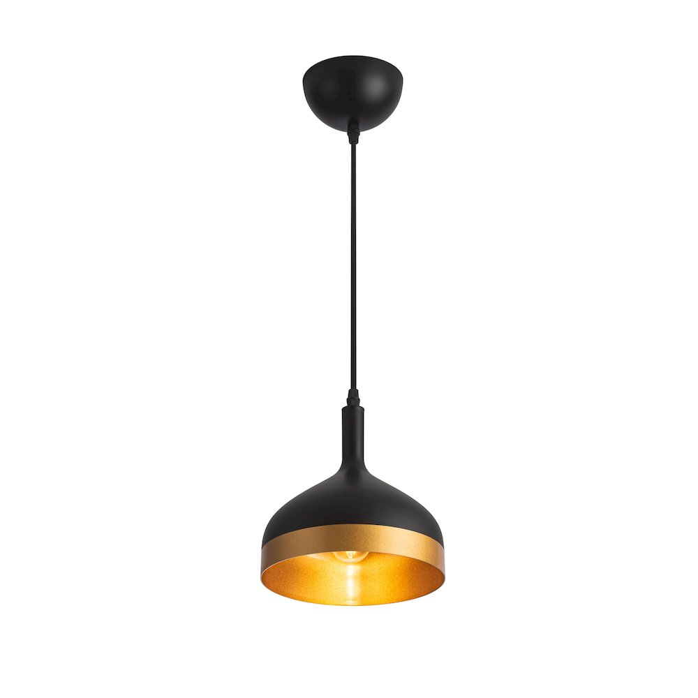 Dash Collection 1Light Pendant, Black & Gold. Picture 3