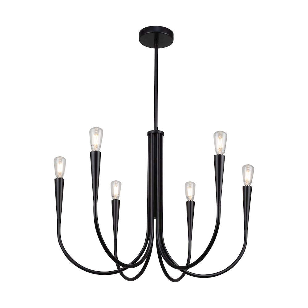 Bronte Collection 6Light Chandelier Black. Picture 1