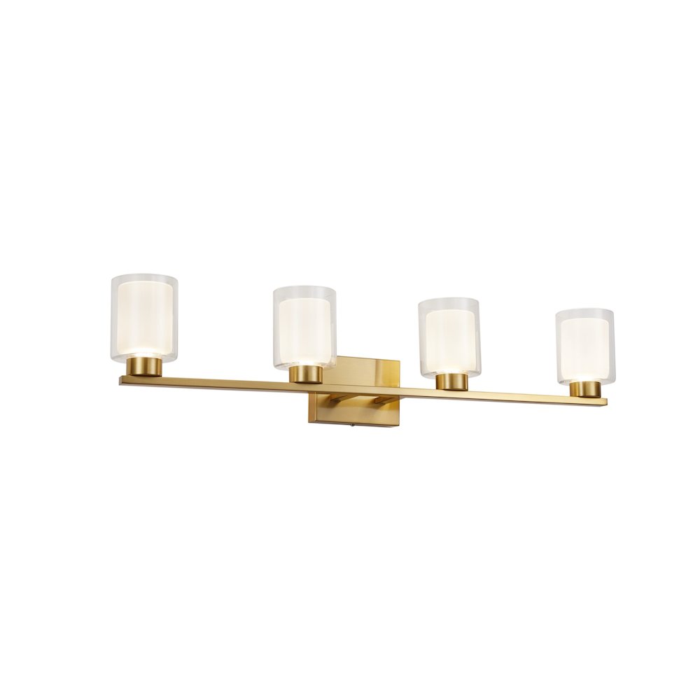 Saville Collection 4Light Bathroom Vanity Fixture Brass. Picture 4