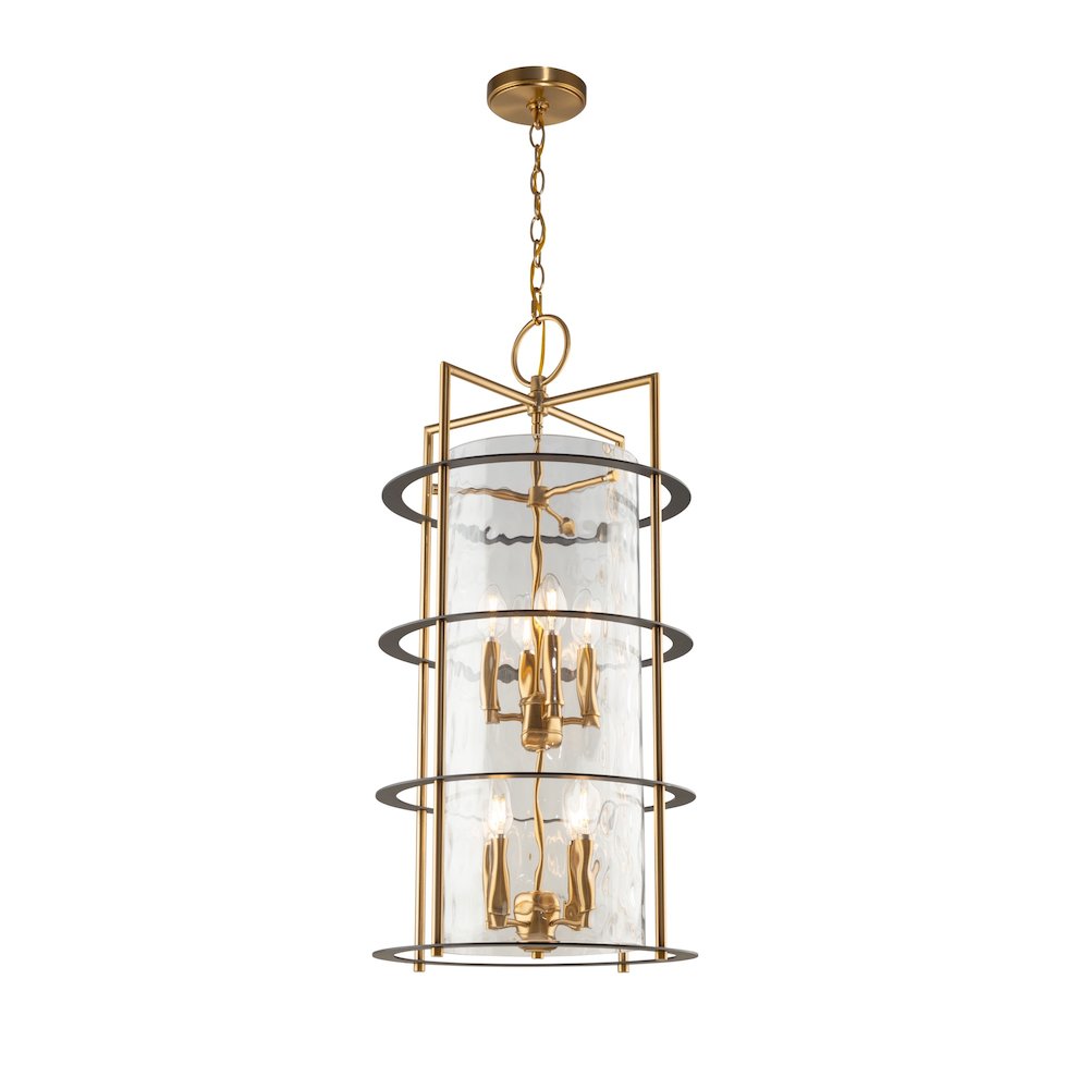 Burford Collection 8Light Chandelier Brass & Black. Picture 1