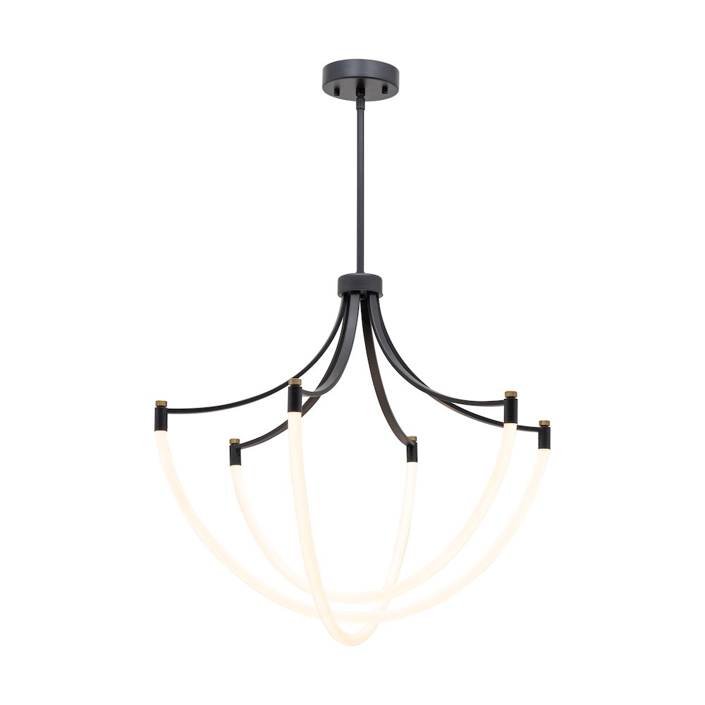 Cascata Collection 3Light Chandelier Black and Brushed Brass. Picture 1