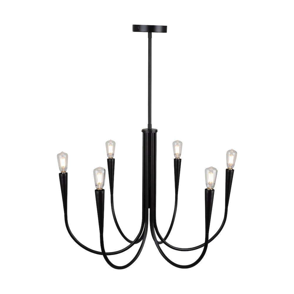 Bronte Collection 6Light Chandelier Black. Picture 4