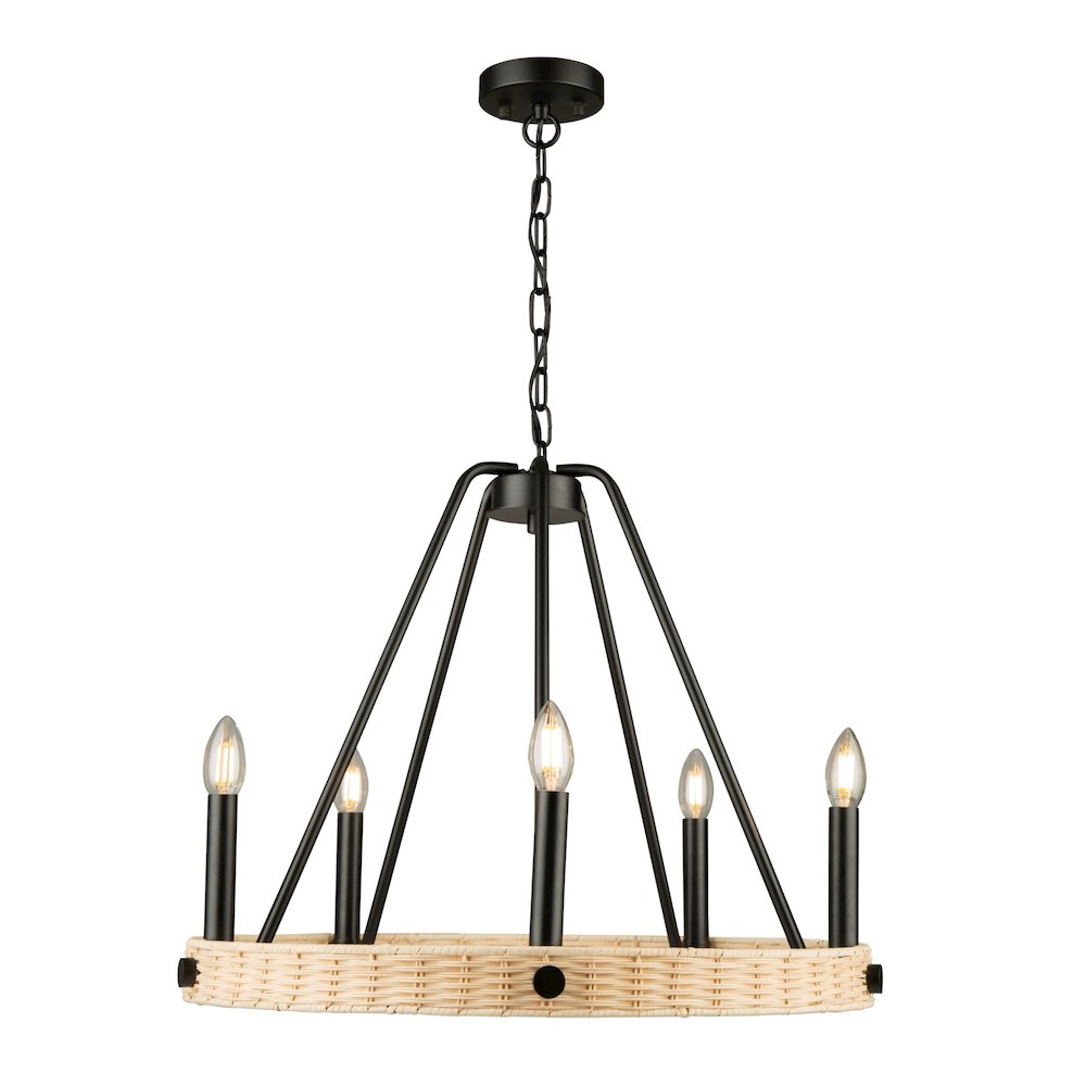 Perris 5 Light Chandelier Black. Picture 2
