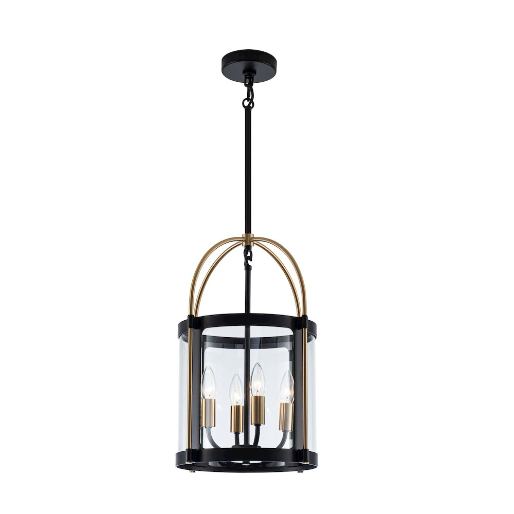 Bonita Collection 4Light 13" Pendant Black and Brushed Brass. Picture 1