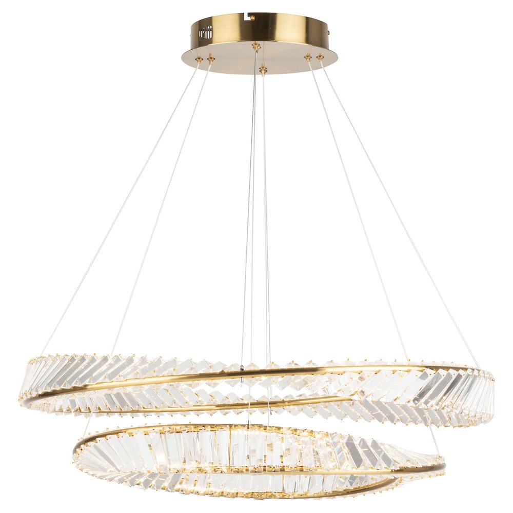 Stella 65W LED Chandelier Brushed Brass. Picture 4