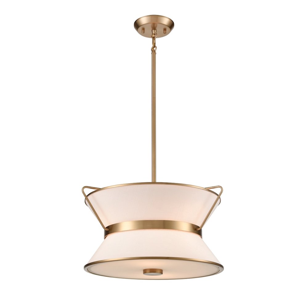 Layla Chandelier 17" Diameter Brushed Brass. Picture 1
