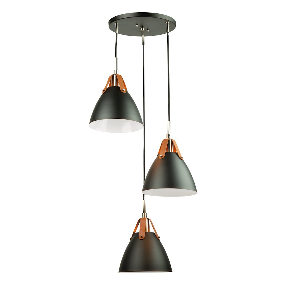 Tote 3 Light Pendant Black. Picture 1