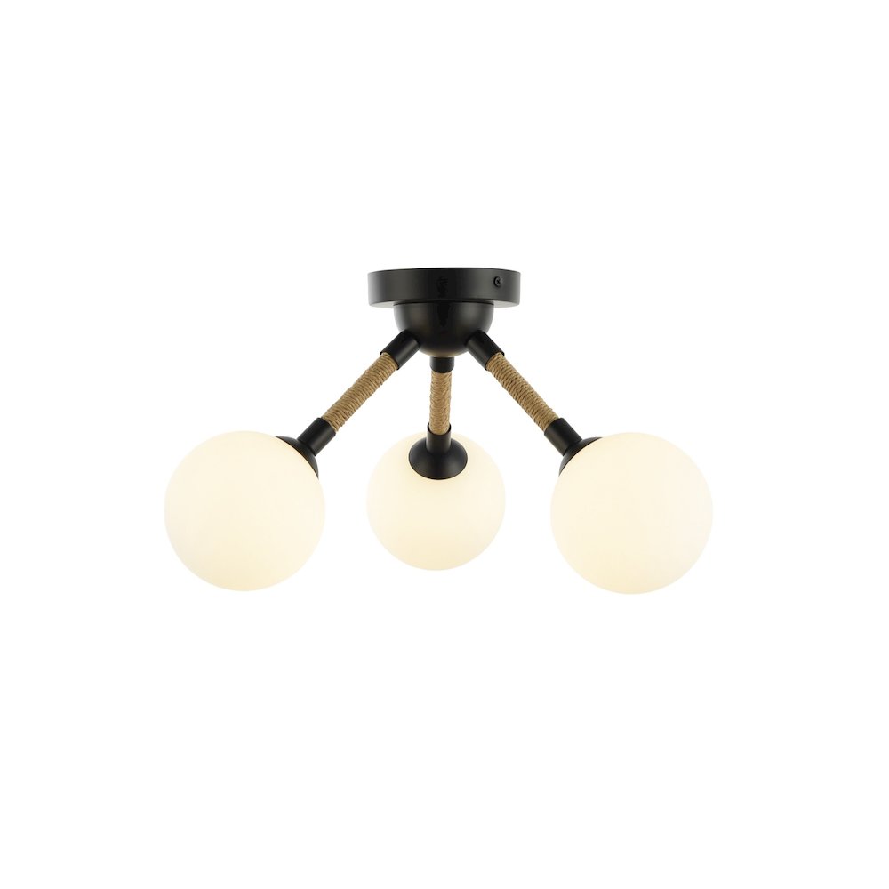 Capilano Collection 3Light SemiFlush Mount Black. Picture 5