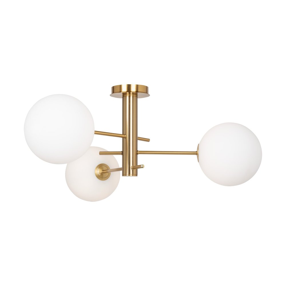 Aurelia Collection 3Light SemiFlush Mount Brass. Picture 3