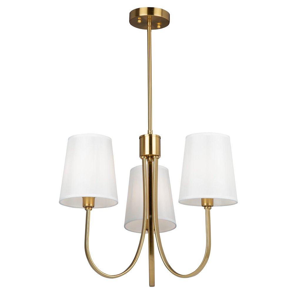 Rhythm 3 Light Chandelier Brushed Gold. Picture 1