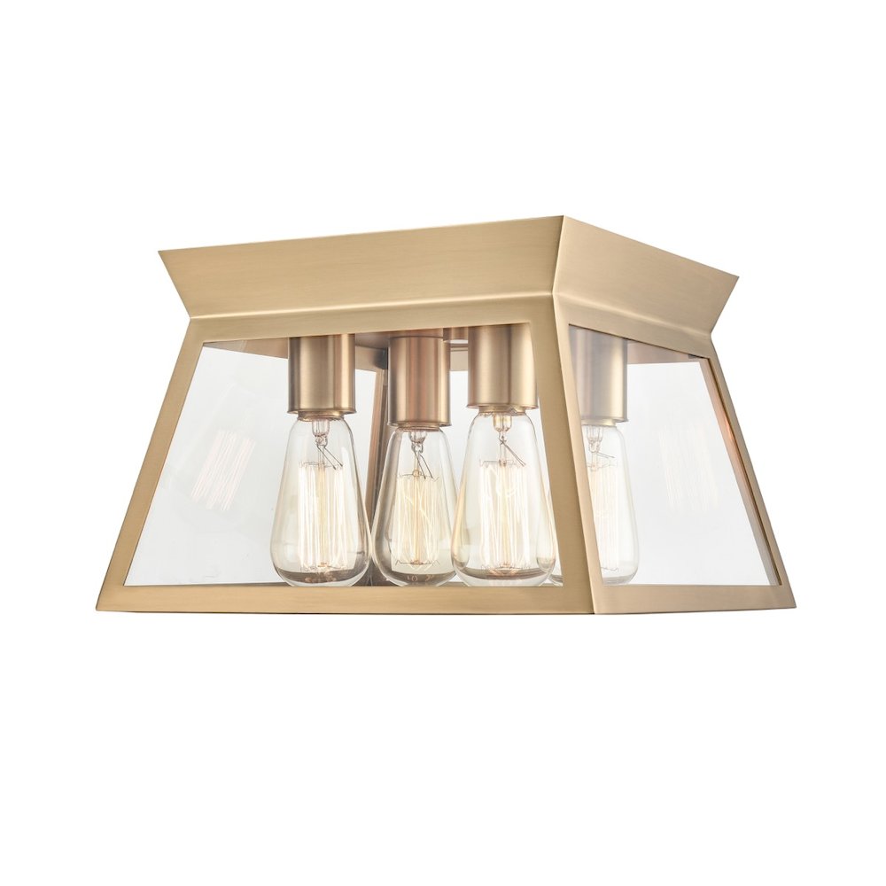 Lucian 4 Light Flushmount Brushed Brass. Picture 2