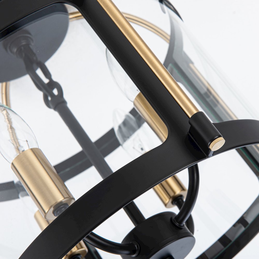 Bonita Collection 4Light Flush Mount Black and Brushed Brass. Picture 4