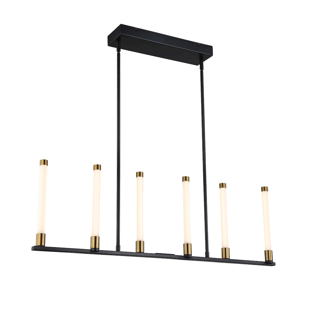 Infiniti Collection 6Light Integrated LED Island Light, Matte Black & Brass. Picture 1
