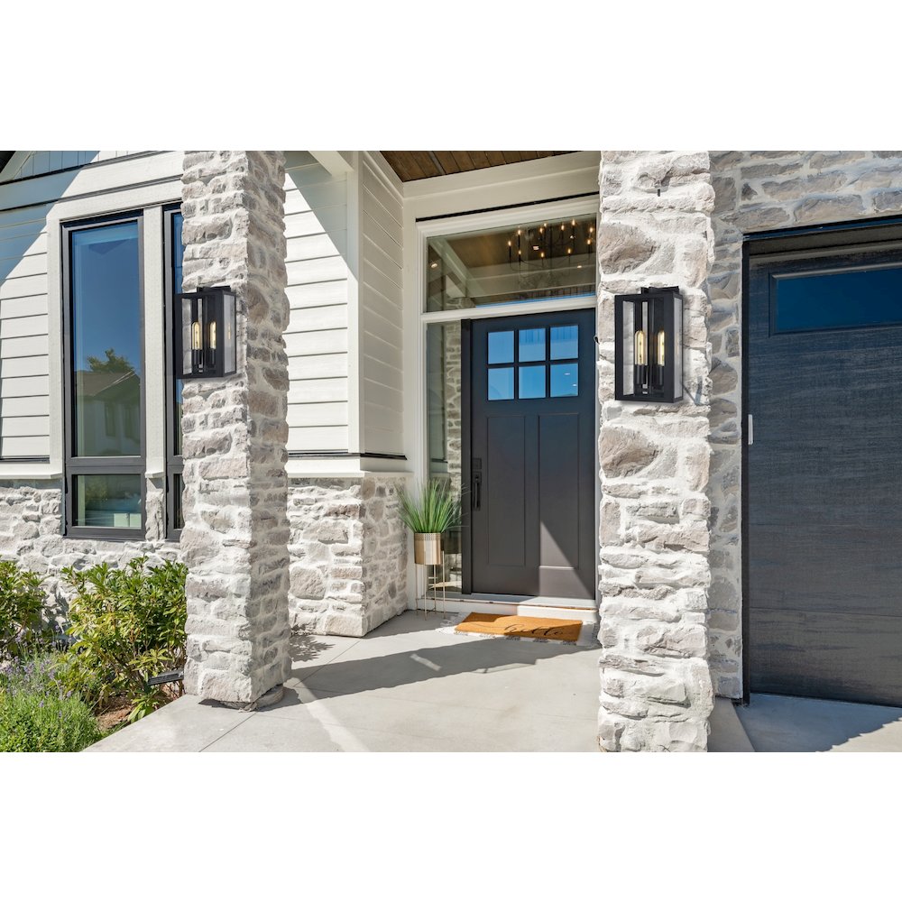 Waterville Collection 2Light Exterior Wall Light, Matte Black. Picture 5