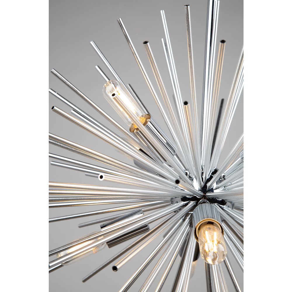 Sunburst  8 Light Chandelier (Chrome). Picture 2