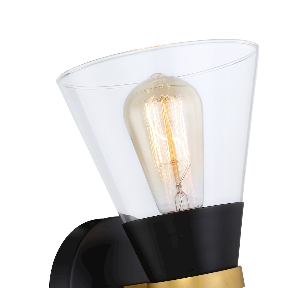 Kanata Collection 1Light Sconce, Black & Brushed Brass. Picture 5