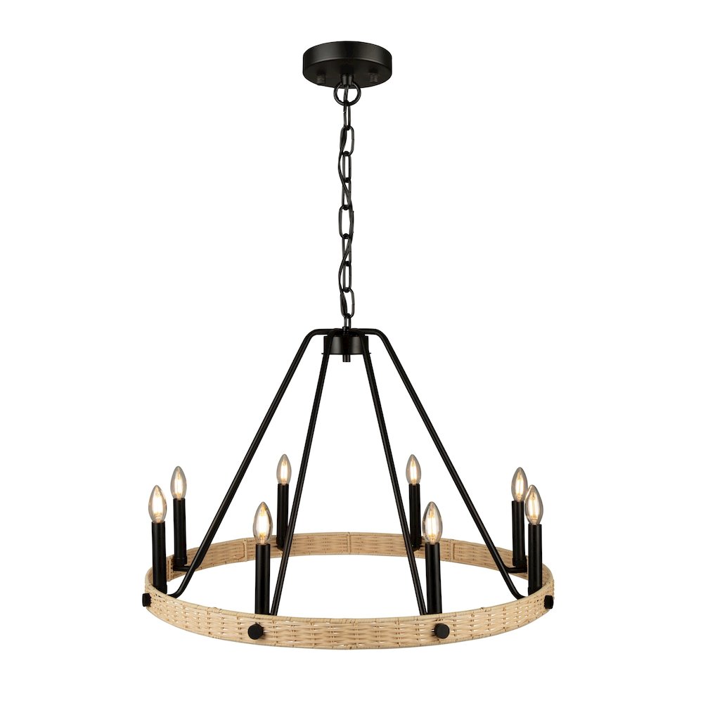 Perris 8 Light Chandelier Black. Picture 4