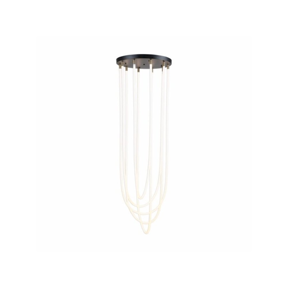 Cascata Collection 5Light Chandelier Black and Brushed Brass. Picture 1