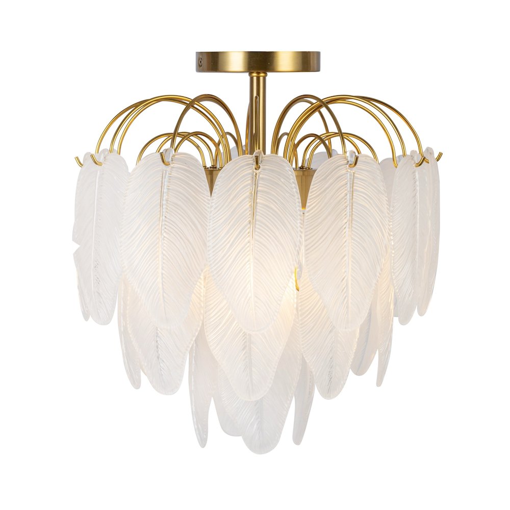 Alessia Collection 4Light SemiFlush Mount Brushed Brass. Picture 4
