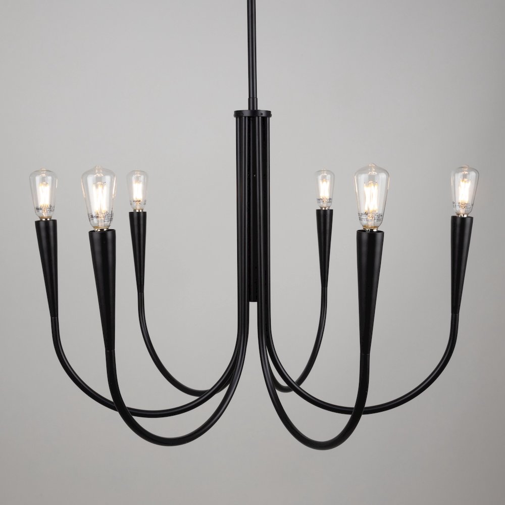 Bronte Collection 6Light Chandelier Black. Picture 7