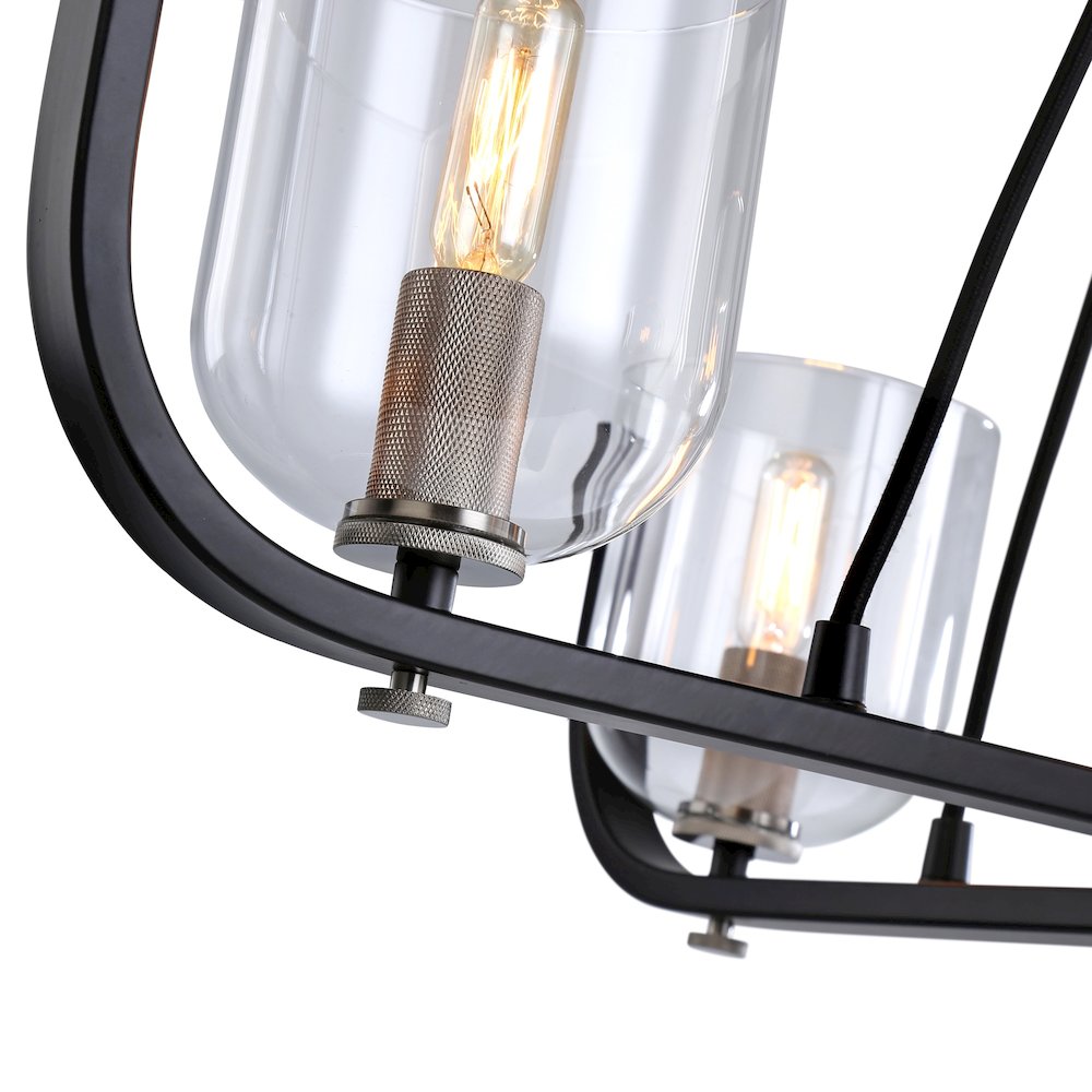 Cheshire Collection 5Light Chandelier, Black & Nickel. Picture 4