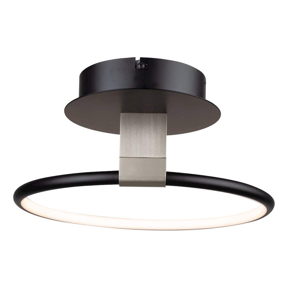 Halo Collection Integrated LED SemiFlush Mount, Black. Picture 3