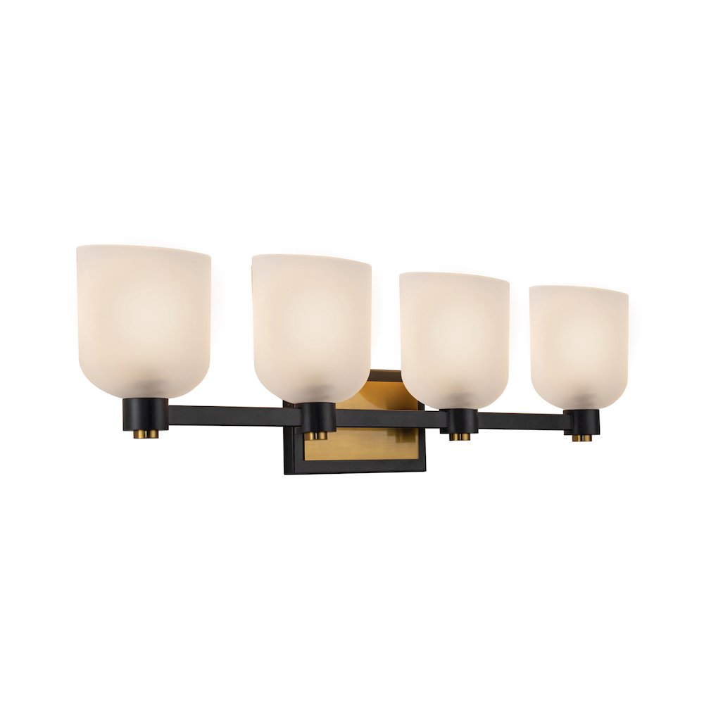 Lyndon Collection 4Light Bathroom Black and Brushed Brass. Picture 3