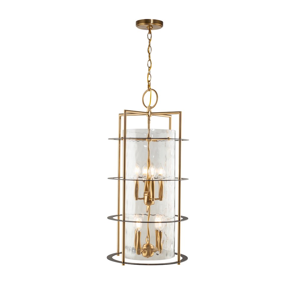 Burford Collection 8Light Chandelier Brass & Black. Picture 3