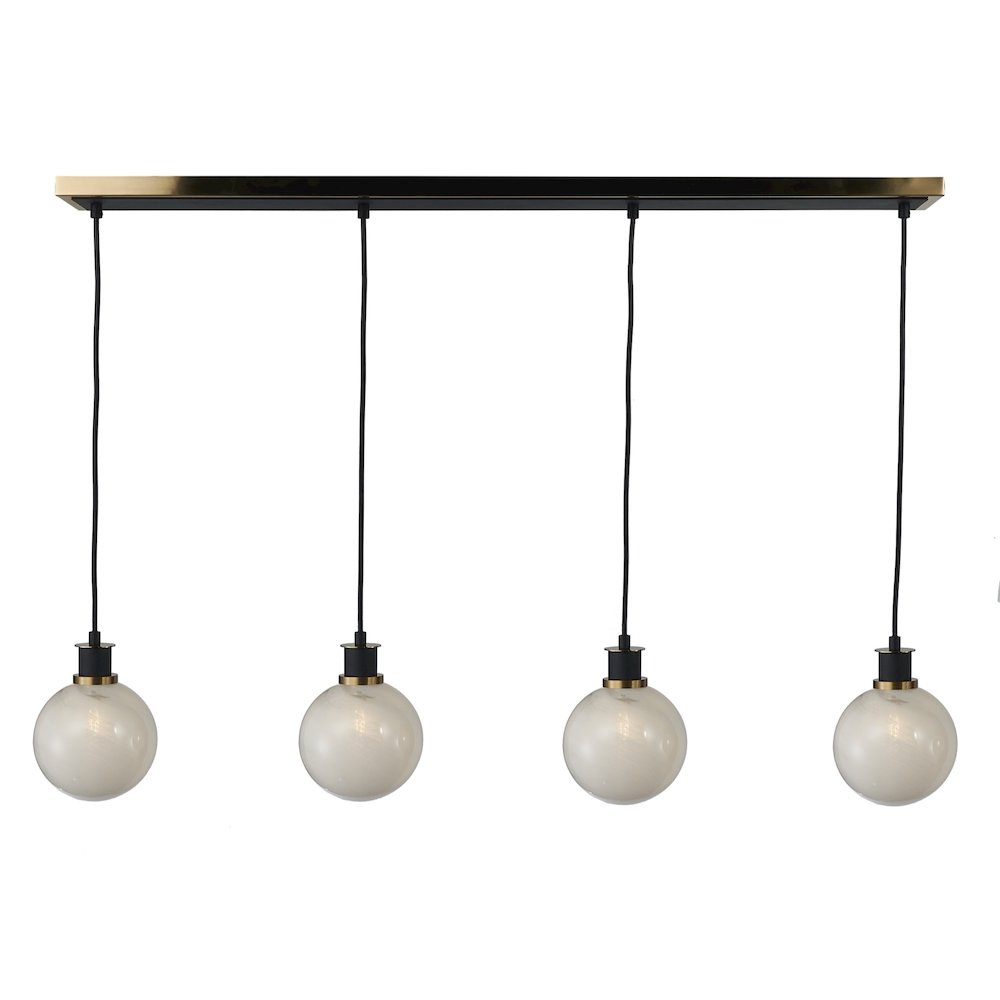 Gem Collection 4Light Island/Pool Table Black and Brushed Brass. Picture 2