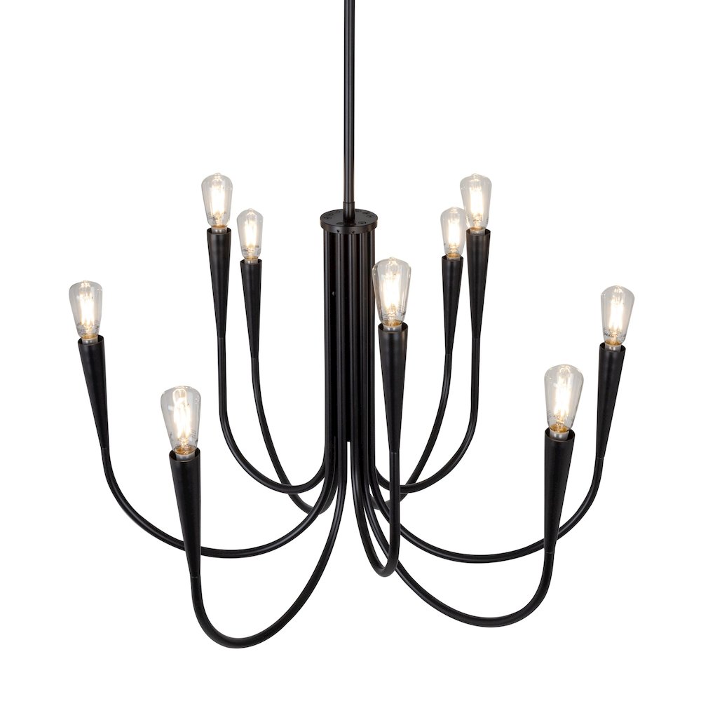 Bronte Collection 9Light Chandelier Black. Picture 3