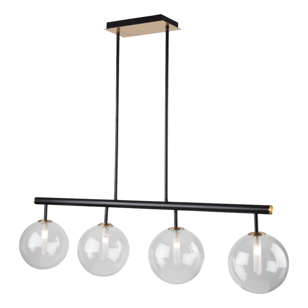 Aurelia Collection 4Light Island Light, Matte Black & Brass. Picture 1