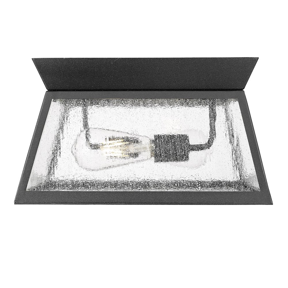 Lucian Collection 2Light Outdoor Flushmount Black. Picture 2