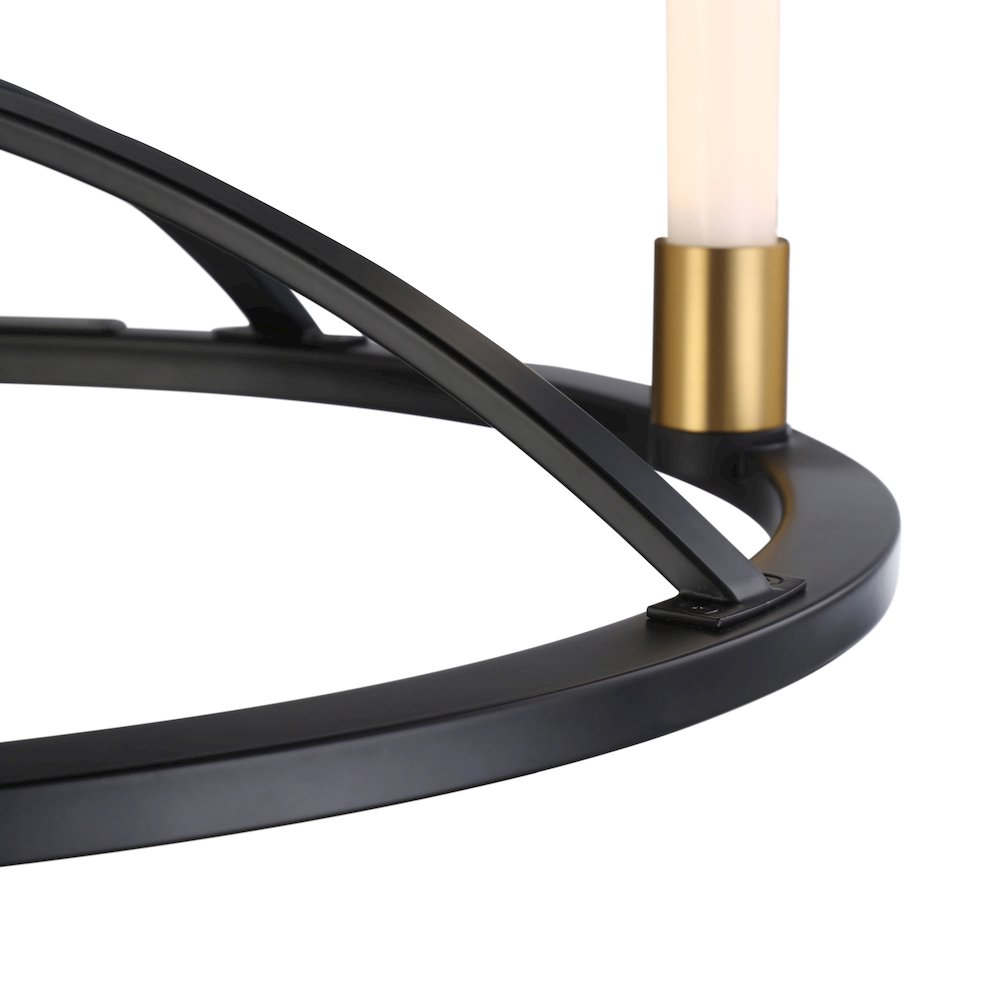 Infiniti Collection 4Light Integrated LED Chandelier, Matte Black & Brass. Picture 4