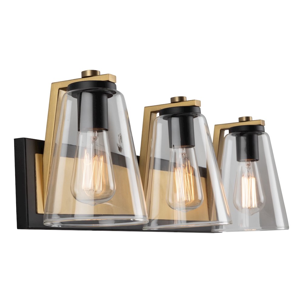 Treviso Collection 1Light Sconce, Black & Brass. Picture 2