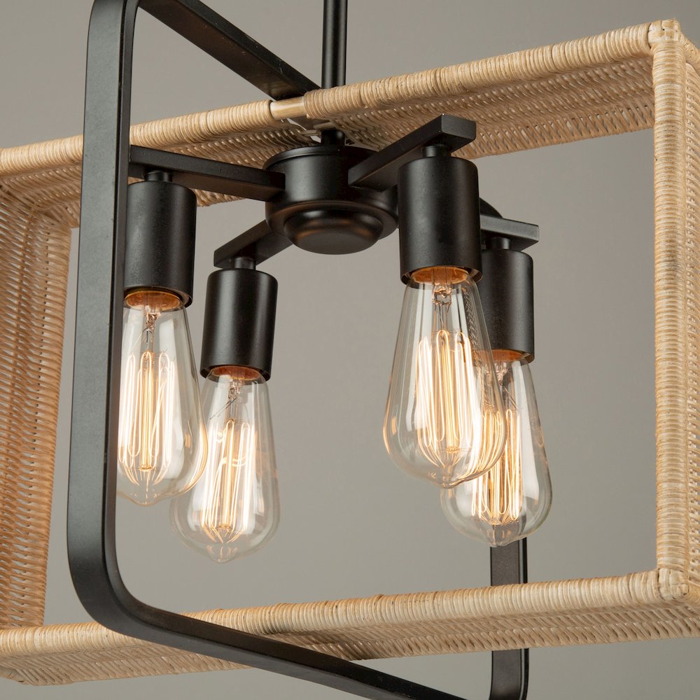 Perris 4 Light Pendant Black. Picture 6