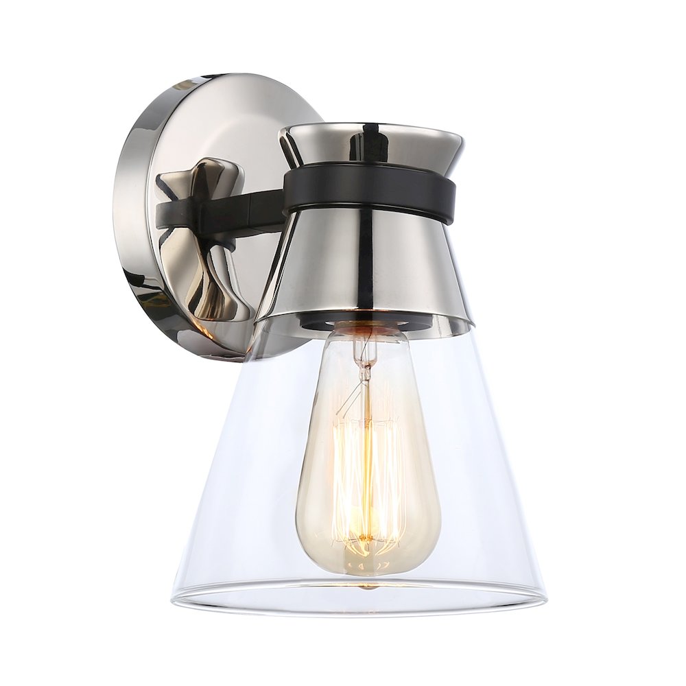 Kanata Collection 1Light Sconce, Black & Brushed Nickel. Picture 1