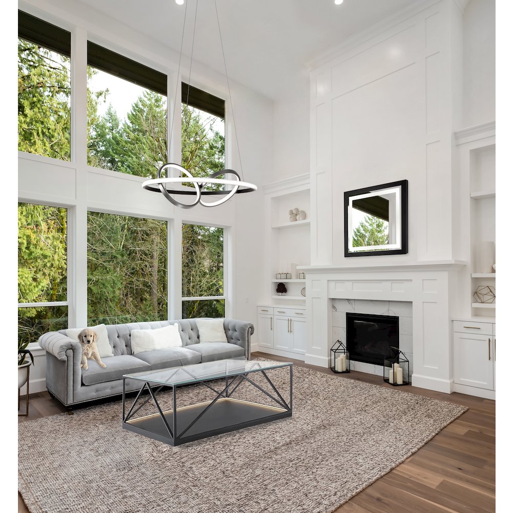 Gemini 32W LED Pendant Black and Nickel. Picture 12