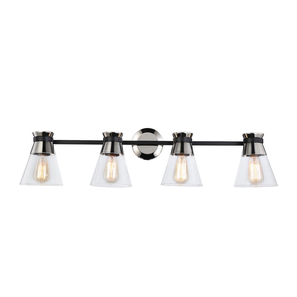 Kanata Collection 4Light Vanity Light, Black & Brushed Nickel. Picture 3