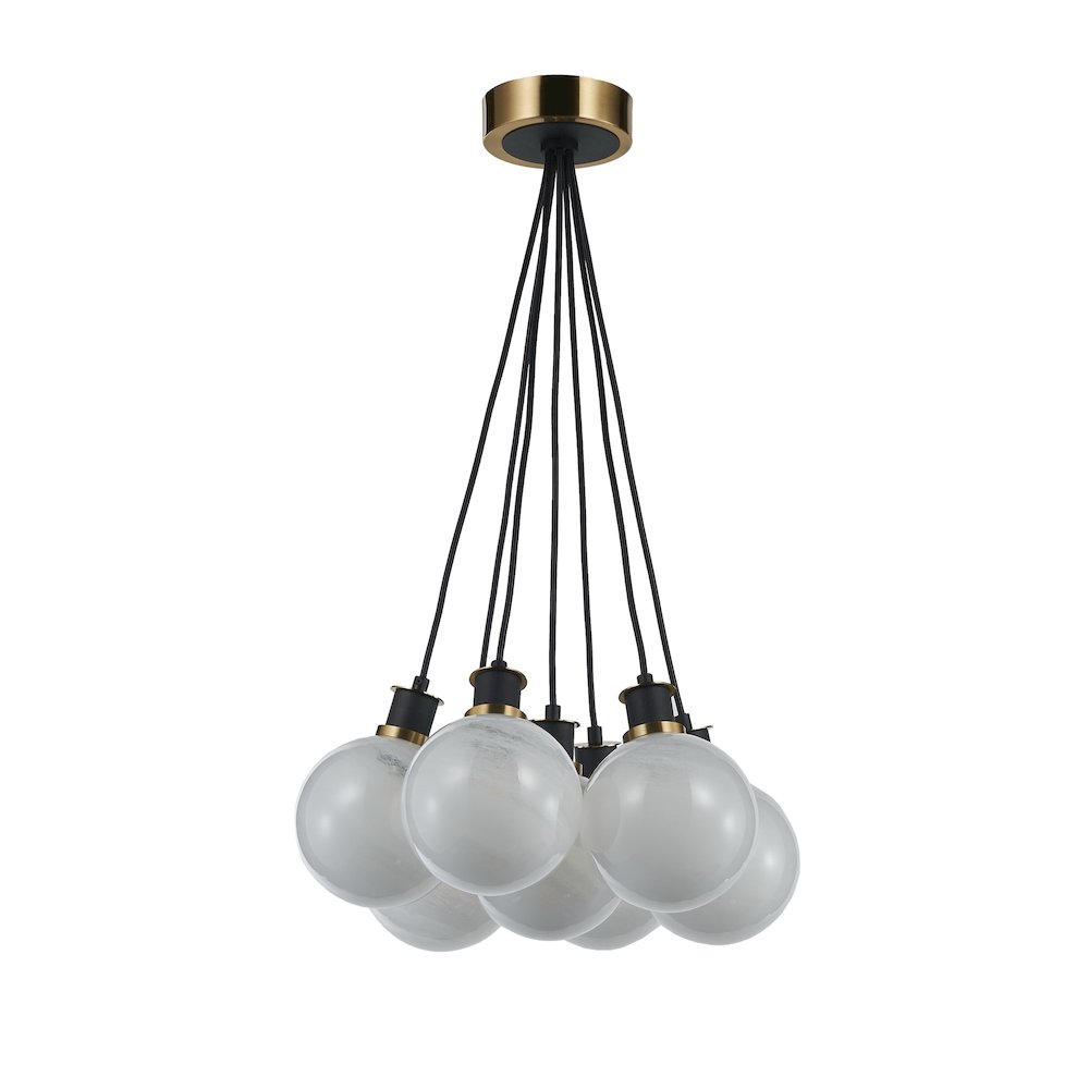 Gem Collection 7Light Pendant Black and Brushed Brass. Picture 5