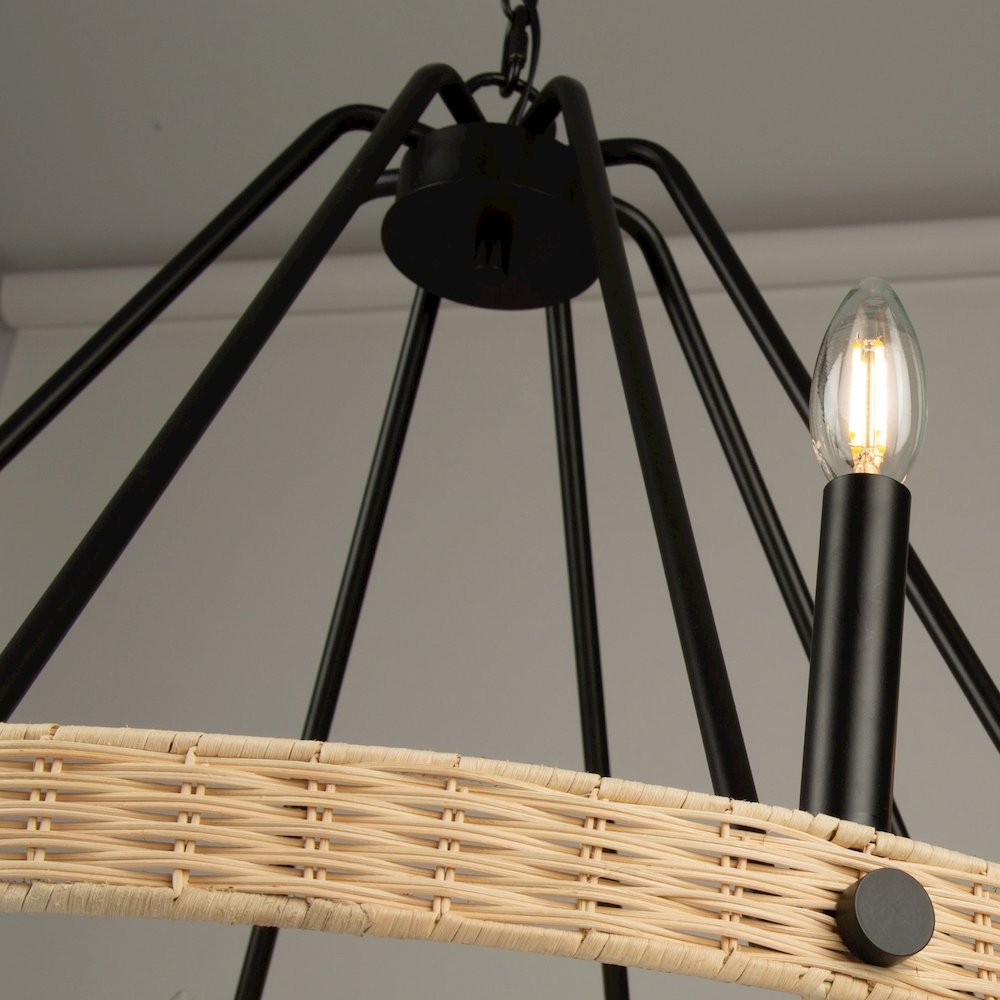 Perris 8 Light Chandelier Black. Picture 8
