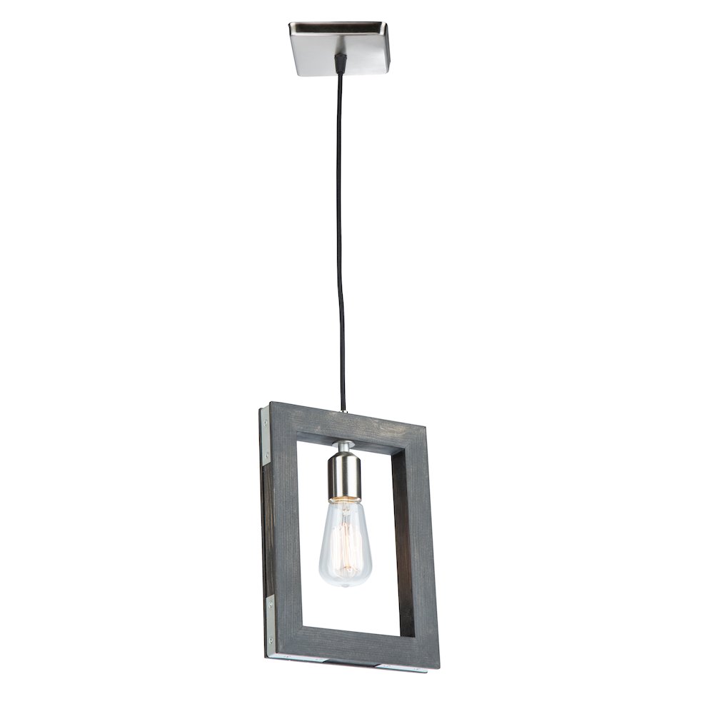 Gatehouse 1 Light Pendant (Dark Pine & Brushed Nickel). Picture 1