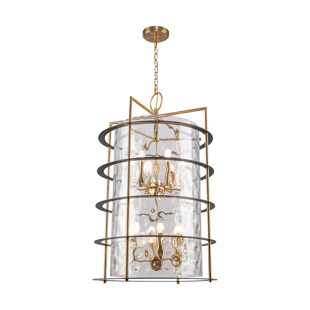 Burford Collection 12Light Chandelier Brass & Black. Picture 2