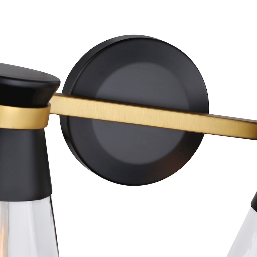 Kanata Collection 4Light Vanity Light, Black & Brushed Brass. Picture 4